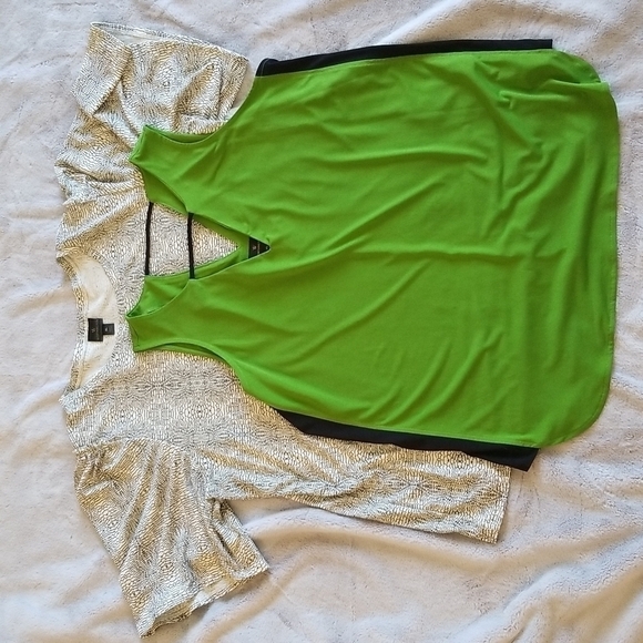 Worthington Bundle – 2 XL Blouses | Bell Sleeve + V-Neck Tank | Career to Casua - Picture 5 of 16